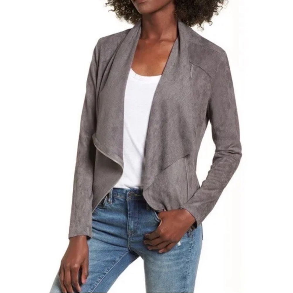 • BLANKNYC • Drape Front Faux Suede Jacket